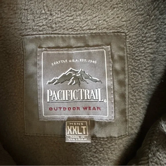 Vintage 90s Pacific Trail Jacket XXLT Outdoors Windbreaker Parka Bomber Olive - Picture 5 of 12